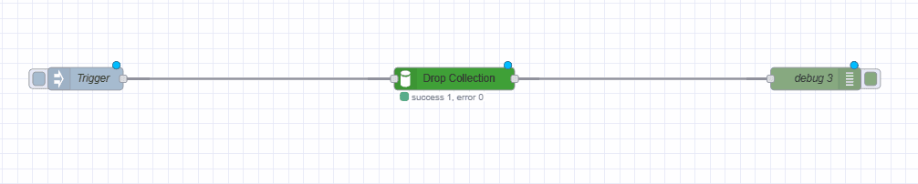 "Screenshot displaying connections of wires in the 'Drop collecton from Database' flow"